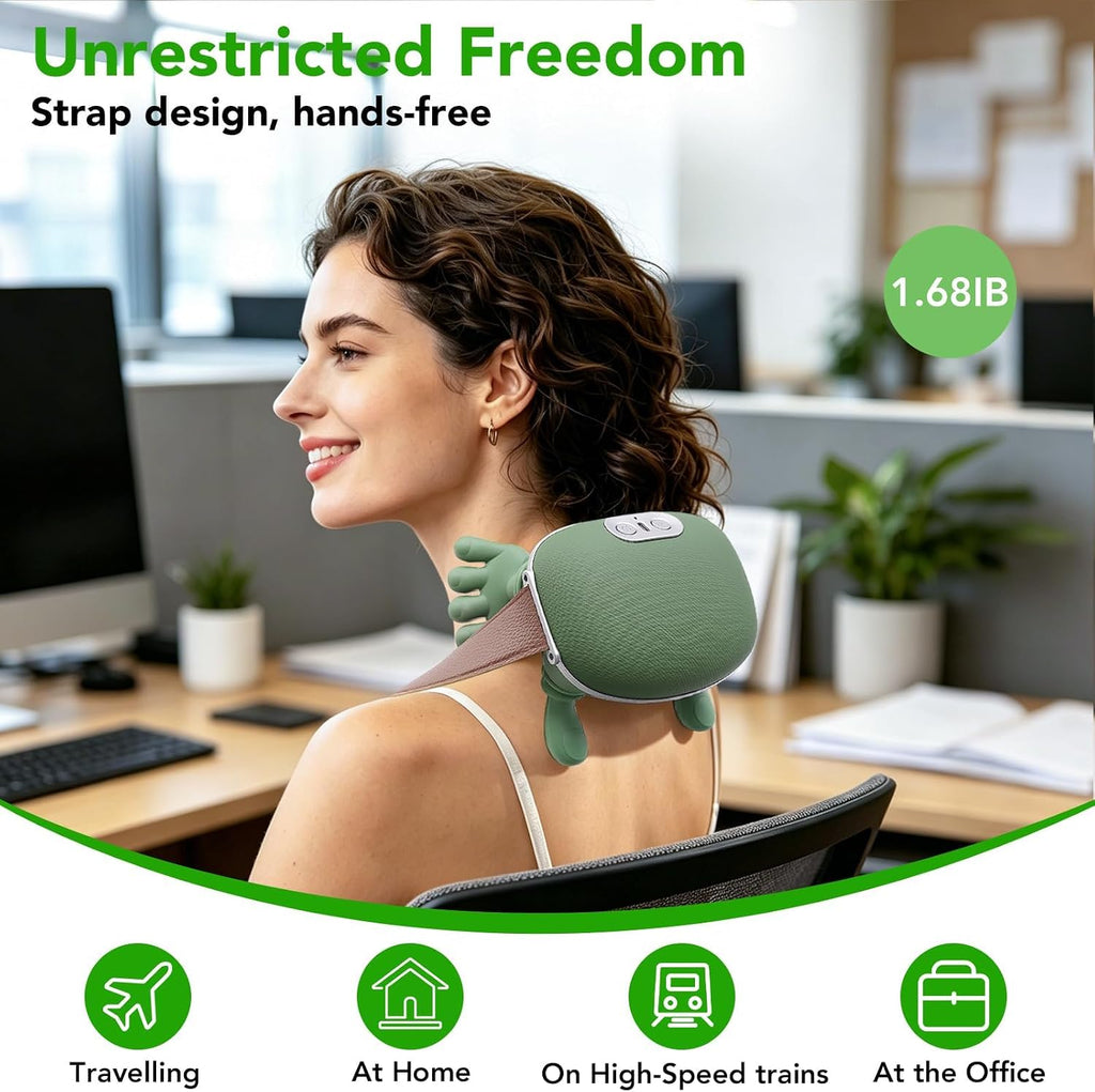 2026 Upgraded 4D Neck Massager with Heat, Portable Finger-Press Neck and Shoulder Massager, Simulates Deep Kneading Massage like Human Hands,Relieve Muscle Tension, Suitable for the Whole Body