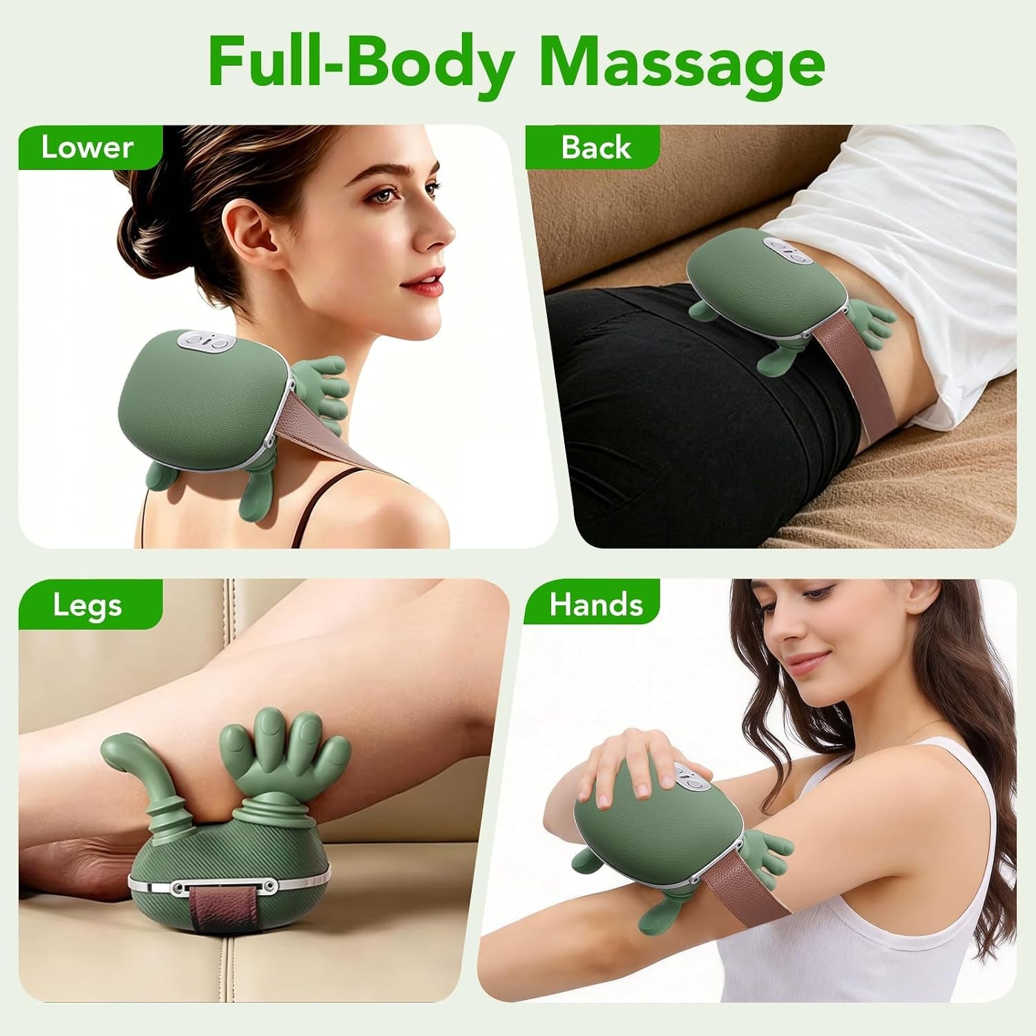 2026 Upgraded 4D Neck Massager with Heat, Portable Finger-Press Neck and Shoulder Massager, Simulates Deep Kneading Massage like Human Hands,Relieve Muscle Tension, Suitable for the Whole Body
