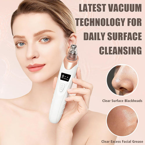 2026 Blackhead Remover Pore Vacuum,Facial Pore Cleaner-5 Suction Power,5 Probes,Usb Rechargeable Blackhead Vacuum Kit Electric Pore Vacuum Tool for Adult