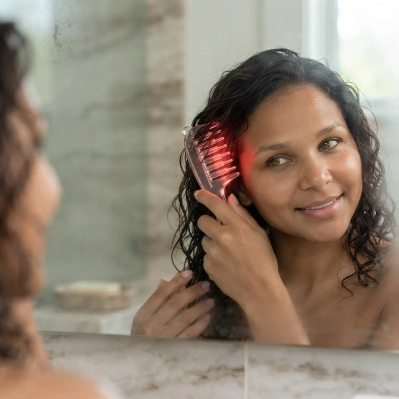Red Light Electric Scalp Massager Comb with Essential Oil Applicator